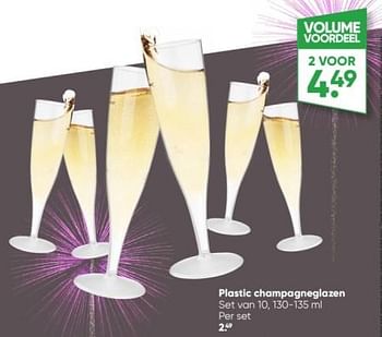 Aanbiedingen Plastic champagneglazen - Huismerk - Big Bazar - Geldig van 19/12/2022 tot 01/01/2023 bij Big Bazar