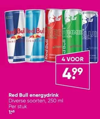 Aanbiedingen Red bull energydrink - Red Bull - Geldig van 19/12/2022 tot 01/01/2023 bij Big Bazar