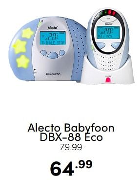 Aanbiedingen Alecto babyfoon dbx-88 eco - Alecto - Geldig van 18/12/2022 tot 31/12/2022 bij Baby & Tiener Megastore