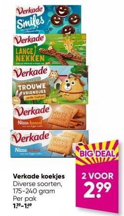 Aanbiedingen Verkade koekjes - Verkade - Geldig van 19/12/2022 tot 01/01/2023 bij Big Bazar
