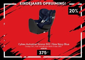 Aanbiedingen Cybex autostoel sirona sx2 i size navy blue - Cybex - Geldig van 18/12/2022 tot 31/12/2022 bij Baby & Tiener Megastore
