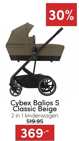 Aanbiedingen Cybex balios s classic beige 2 in 1 kinderwagen - Cybex - Geldig van 18/12/2022 tot 31/12/2022 bij Baby & Tiener Megastore