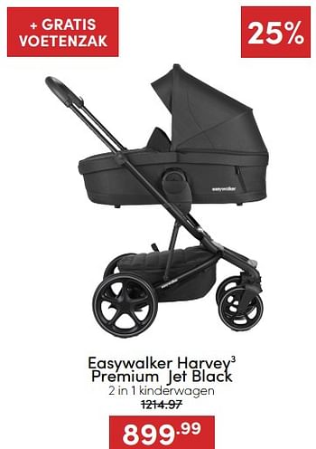 Aanbiedingen Easywalker harvey3 premium jet black 2 in 1 kinderwagen - Easywalker - Geldig van 18/12/2022 tot 31/12/2022 bij Baby & Tiener Megastore