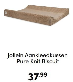 Aanbiedingen Jollein aankleedkussen pure knit biscuit - Jollein - Geldig van 18/12/2022 tot 31/12/2022 bij Baby & Tiener Megastore