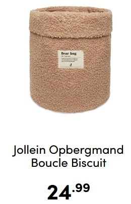 Aanbiedingen Jollein opbergmand boucle biscuit - Jollein - Geldig van 18/12/2022 tot 31/12/2022 bij Baby & Tiener Megastore