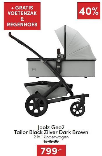 Aanbiedingen Joolz geo2 tailor black zilver dark brown 2 in 1 kinderwagen - Joolz - Geldig van 18/12/2022 tot 31/12/2022 bij Baby & Tiener Megastore