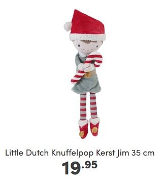 Aanbiedingen Little dutch knuffelpop kerst jim - Little Dutch - Geldig van 18/12/2022 tot 31/12/2022 bij Baby & Tiener Megastore