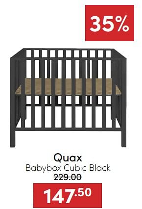 Aanbiedingen Quax babybox cubic black - Quax - Geldig van 18/12/2022 tot 31/12/2022 bij Baby & Tiener Megastore