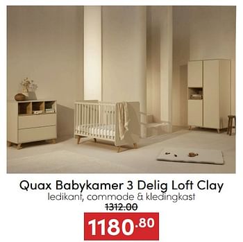 Aanbiedingen Quax babykamer 3 delig loft clay - Quax - Geldig van 18/12/2022 tot 31/12/2022 bij Baby & Tiener Megastore