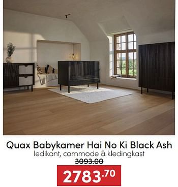 Aanbiedingen Quax babykamer hai no ki black ash - Quax - Geldig van 18/12/2022 tot 31/12/2022 bij Baby & Tiener Megastore