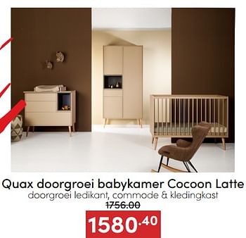 Aanbiedingen Quax doorgroei babykamer cocoon latte - Quax - Geldig van 18/12/2022 tot 31/12/2022 bij Baby & Tiener Megastore