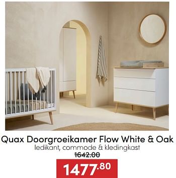 Aanbiedingen Quax doorgroeikamer flow white + oak - Quax - Geldig van 18/12/2022 tot 31/12/2022 bij Baby & Tiener Megastore