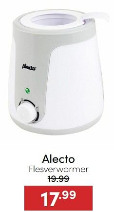 Aanbiedingen Alecto flesverwarmer - Alecto - Geldig van 18/12/2022 tot 31/12/2022 bij Baby & Tiener Megastore