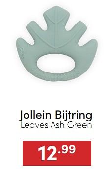 Aanbiedingen Jollein bijtring leaves ash green - Jollein - Geldig van 18/12/2022 tot 31/12/2022 bij Baby & Tiener Megastore