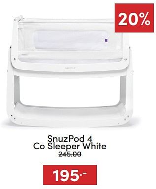 Aanbiedingen Snuzpod 4 co sleeper white - Snuzpod - Geldig van 18/12/2022 tot 31/12/2022 bij Baby & Tiener Megastore