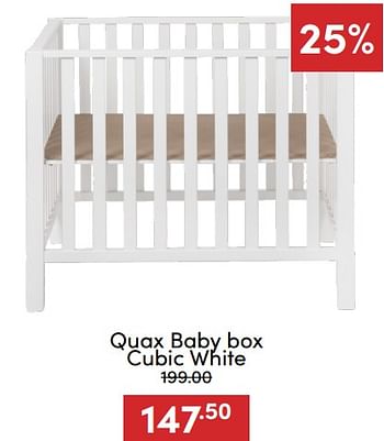 Aanbiedingen Quax baby box cubic white - Quax - Geldig van 18/12/2022 tot 31/12/2022 bij Baby & Tiener Megastore