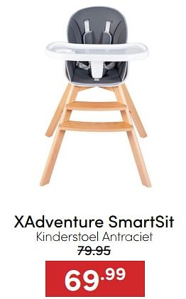 Aanbiedingen Xadventure smartsit kinderstoel antraciet - Xadventure - Geldig van 18/12/2022 tot 31/12/2022 bij Baby & Tiener Megastore