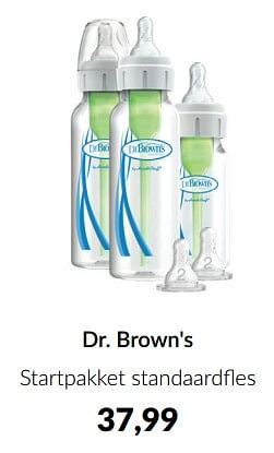 Aanbiedingen Dr. brown`s startpakket standaardfles - DrBrown's - Geldig van 13/12/2022 tot 16/01/2023 bij Babypark