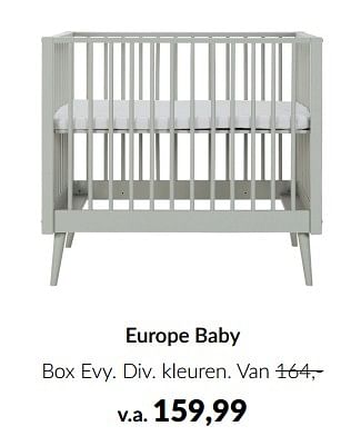 Aanbiedingen Europe baby box evy - Europe baby - Geldig van 13/12/2022 tot 16/01/2023 bij Babypark