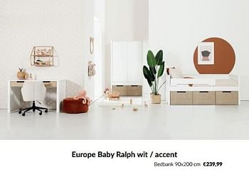 Aanbiedingen Europe baby ralph wit - accent bedbank - Europe baby - Geldig van 13/12/2022 tot 16/01/2023 bij Babypark