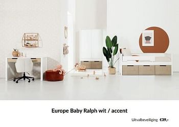 Aanbiedingen Europe baby ralph wit - accent uitvalbeveiliging - Europe baby - Geldig van 13/12/2022 tot 16/01/2023 bij Babypark