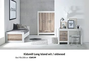 Aanbiedingen Kidsmill long island wit - oldwood bed - Kidsmill - Geldig van 13/12/2022 tot 16/01/2023 bij Babypark