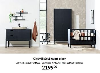 Aanbiedingen Kidsmill savi zwart eiken - Kidsmill - Geldig van 13/12/2022 tot 16/01/2023 bij Babypark
