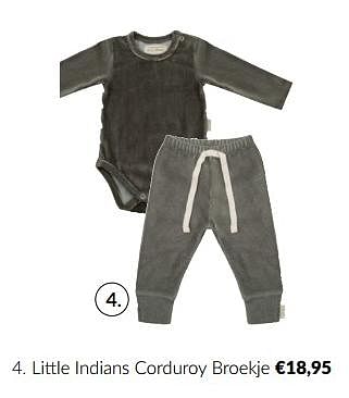 Aanbiedingen Little indians corduroy broekje - Little Indians - Geldig van 13/12/2022 tot 16/01/2023 bij Babypark