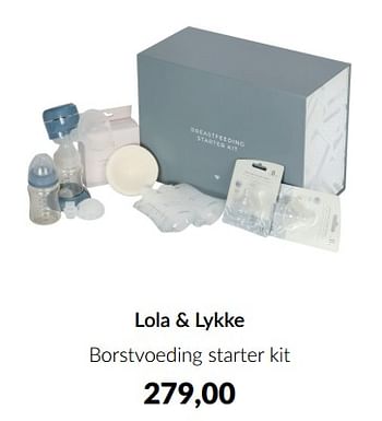 Aanbiedingen Lola + lykke borstvoeding starter kit - Lola &amp; Lykke - Geldig van 13/12/2022 tot 16/01/2023 bij Babypark