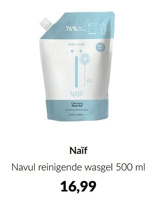Aanbiedingen Naïf navul reinigende wasgel - Naif - Geldig van 13/12/2022 tot 16/01/2023 bij Babypark