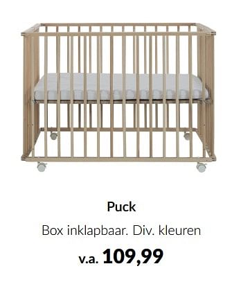 Aanbiedingen Puck box inklapbaar - Puck - Geldig van 13/12/2022 tot 16/01/2023 bij Babypark