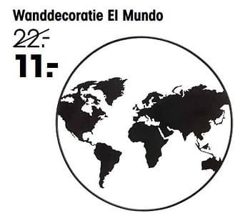 Aanbiedingen Wanddecoratie el mundo - Huismerk - Kwantum - Geldig van 19/12/2022 tot 01/01/2023 bij Kwantum