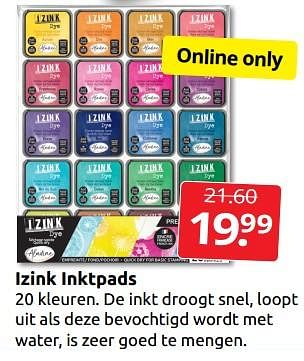 Aanbiedingen Izink inktpads - Huismerk - Boekenvoordeel - Geldig van 27/12/2022 tot 01/01/2023 bij Boekenvoordeel