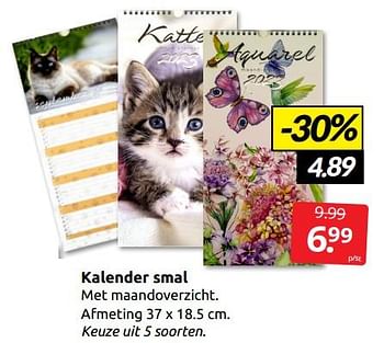 Aanbiedingen Kalender smal - Huismerk - Boekenvoordeel - Geldig van 27/12/2022 tot 01/01/2023 bij Boekenvoordeel