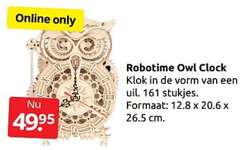 Aanbiedingen Robotime owl clock - Huismerk - Boekenvoordeel - Geldig van 27/12/2022 tot 01/01/2023 bij Boekenvoordeel
