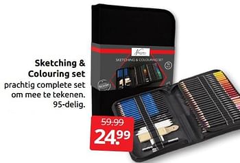Aanbiedingen Sketching + colouring set - Nassau - Geldig van 27/12/2022 tot 01/01/2023 bij Boekenvoordeel