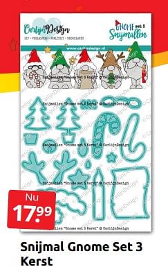 Aanbiedingen Snijmal gnome set 3 kerst - Huismerk - Boekenvoordeel - Geldig van 27/12/2022 tot 01/01/2023 bij Boekenvoordeel