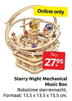 Aanbiedingen Starry night mechanical music box - Huismerk - Boekenvoordeel - Geldig van 27/12/2022 tot 01/01/2023 bij Boekenvoordeel