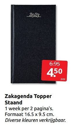 Aanbiedingen Zakagenda topper staand - Huismerk - Boekenvoordeel - Geldig van 27/12/2022 tot 01/01/2023 bij Boekenvoordeel