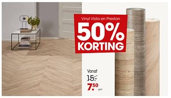 Aanbiedingen Vinyl vista en preston 50% korting - Huismerk - Kwantum - Geldig van 19/12/2022 tot 01/01/2023 bij Kwantum