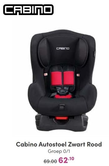 Aanbiedingen Cabino autostoel zwart rood - Cabino - Geldig van 02/01/2023 tot 07/01/2023 bij Baby & Tiener Megastore