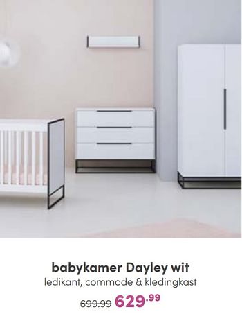 Aanbiedingen Babykamer dayley wit - Huismerk - Baby &amp; Tiener Megastore - Geldig van 02/01/2023 tot 07/01/2023 bij Baby & Tiener Megastore
