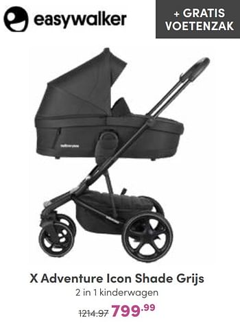 Aanbiedingen X adventure icon shade grijs 2 in 1 kinderwagen - Xadventure - Geldig van 02/01/2023 tot 07/01/2023 bij Baby & Tiener Megastore