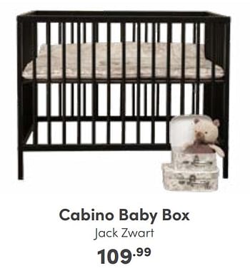 Aanbiedingen Cabino baby box jack zwart - Cabino - Geldig van 02/01/2023 tot 07/01/2023 bij Baby & Tiener Megastore