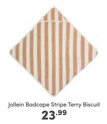 Aanbiedingen Jollein badcape stripe terry biscuit - Jollein - Geldig van 02/01/2023 tot 07/01/2023 bij Baby & Tiener Megastore