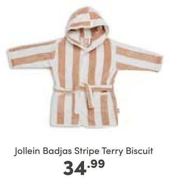 Aanbiedingen Jollein badjas stripe terry biscuit - Jollein - Geldig van 02/01/2023 tot 07/01/2023 bij Baby & Tiener Megastore