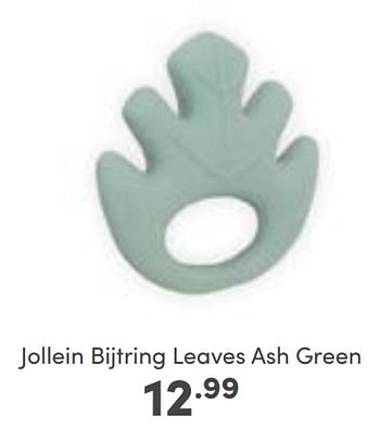 Aanbiedingen Jollein bijtring leaves ash green - Jollein - Geldig van 02/01/2023 tot 07/01/2023 bij Baby & Tiener Megastore