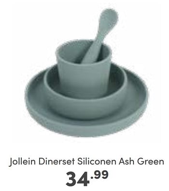 Aanbiedingen Jollein dinerset siliconen ash green - Jollein - Geldig van 02/01/2023 tot 07/01/2023 bij Baby & Tiener Megastore