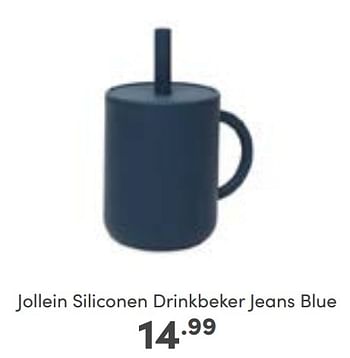 Aanbiedingen Jollein siliconen drinkbeker jeans blue - Jollein - Geldig van 02/01/2023 tot 07/01/2023 bij Baby & Tiener Megastore