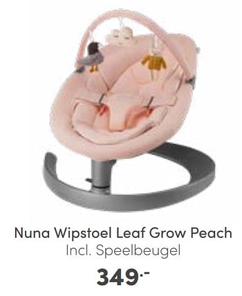 Aanbiedingen Nuna wipstoel leaf grow peach incl speelbeugel - Nuna - Geldig van 02/01/2023 tot 07/01/2023 bij Baby & Tiener Megastore